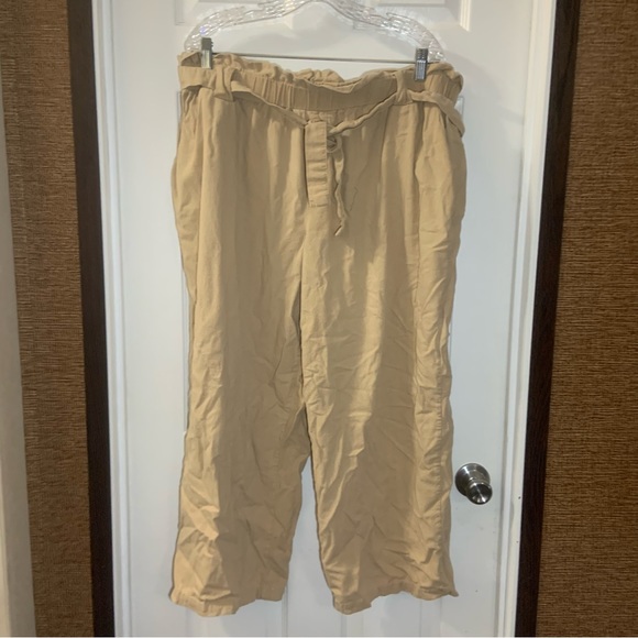 New Look Pants - New Look Tan/Khaki Paperbag Waist Wide Leg Pants size 3X